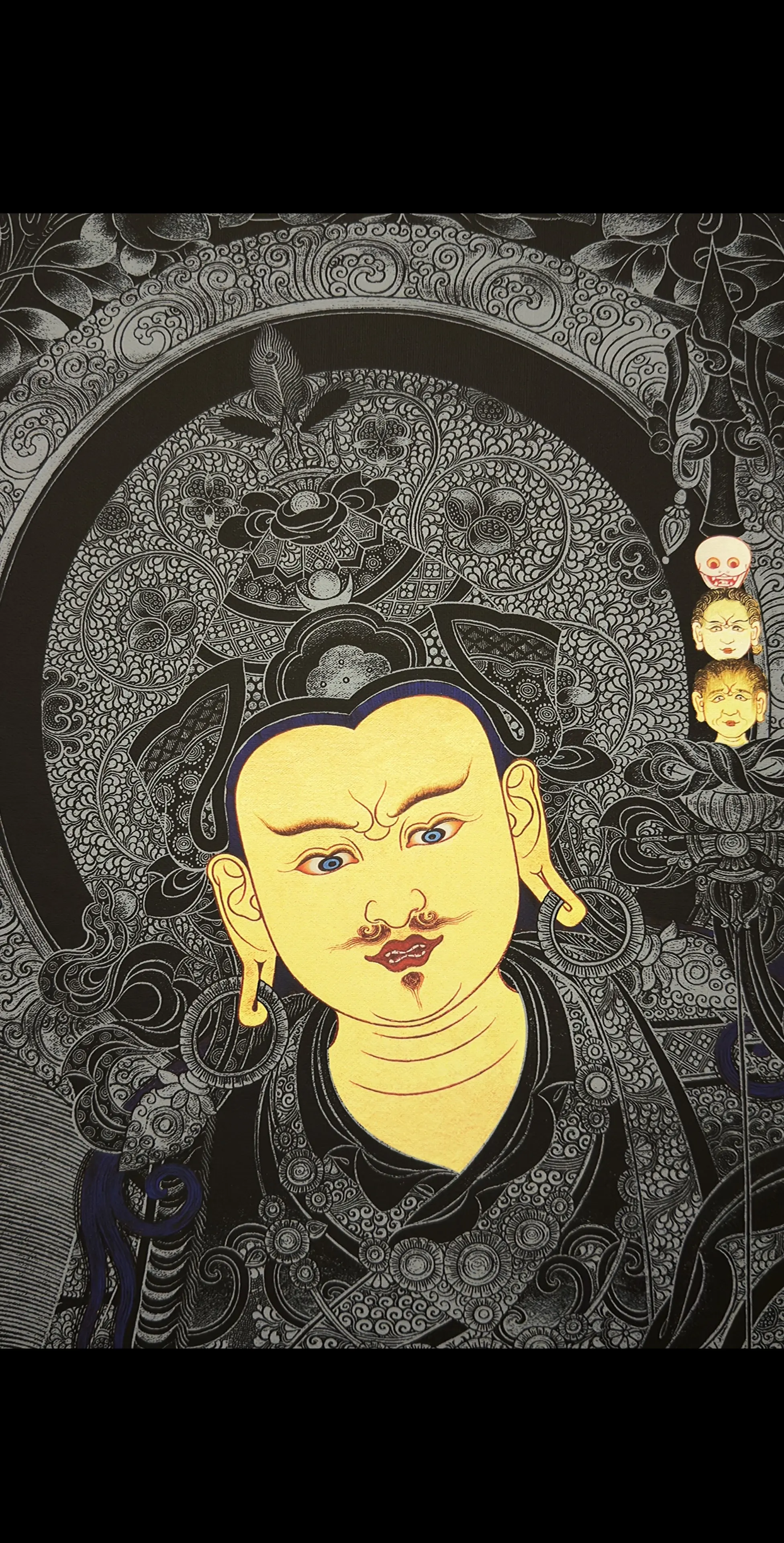 唐卡文化 描金 画稿 莲花生大士 唐卡绘画