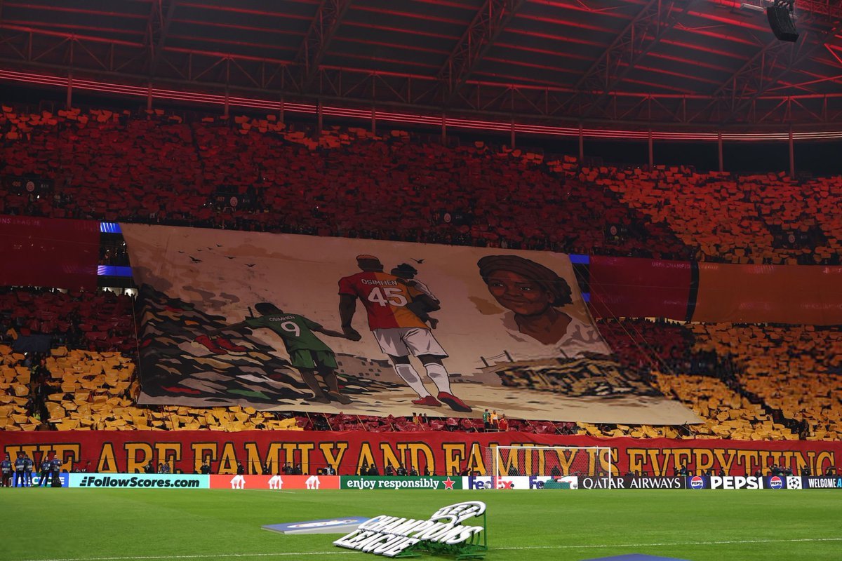 fans of Galatasaray A.S.display a tifo i
