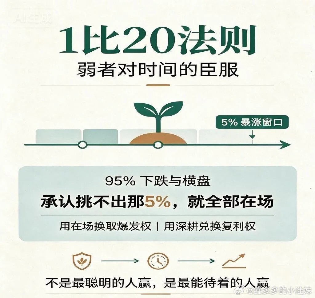 1比20法则” = 弱者接受等待这是张亚群对时间本质的深刻洞察，也是“弱者思维”
