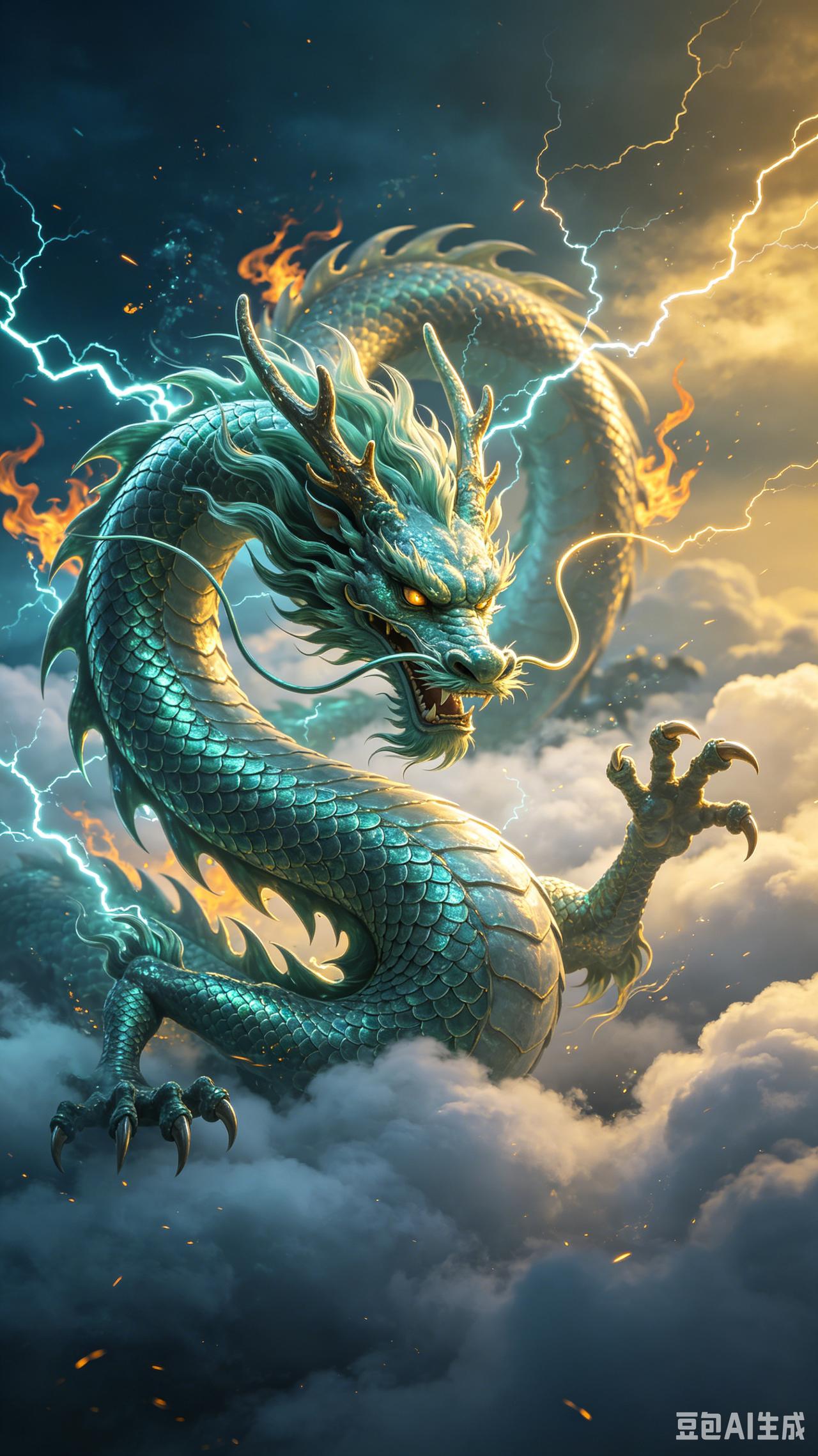 深潜于碧海，遨游于苍穹。这是属于蛟龙的天地。 
将这份神秘与力量融入你的手机壁纸