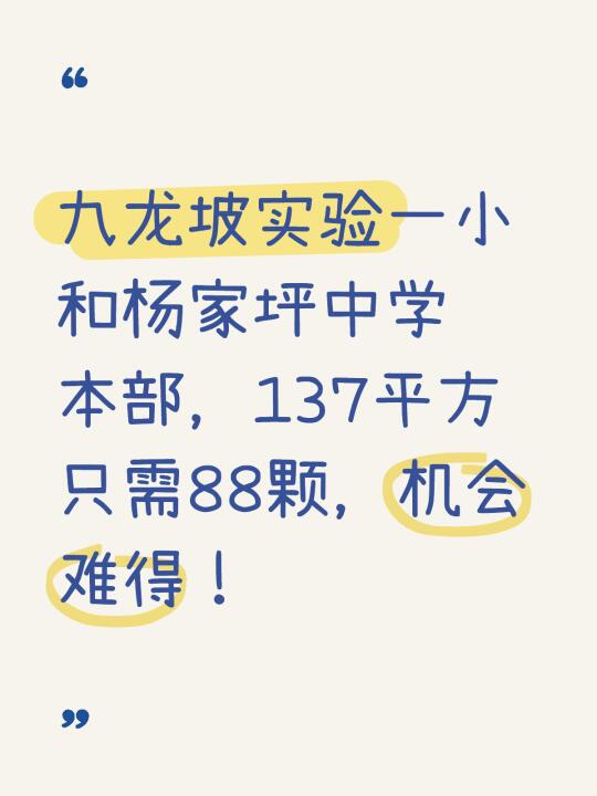 九龙坡实验一小本部➕杨家坪中学本部！