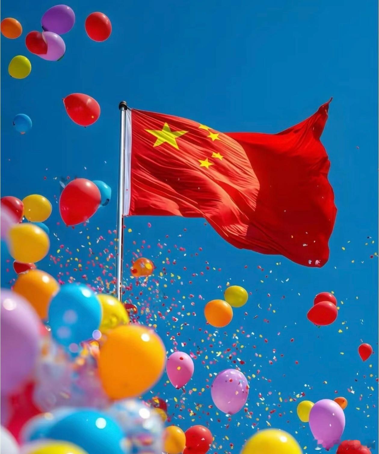 今朝祖国强大，未来后继有人，巍巍中华，此生不悔中国人，祝大家国庆节快乐！点赞，快