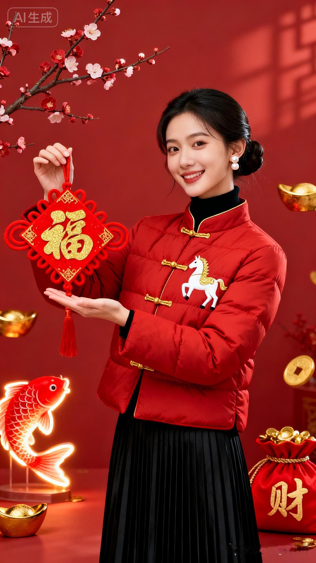 新年福气满满，红衣福娃迎春来！💰💰💰