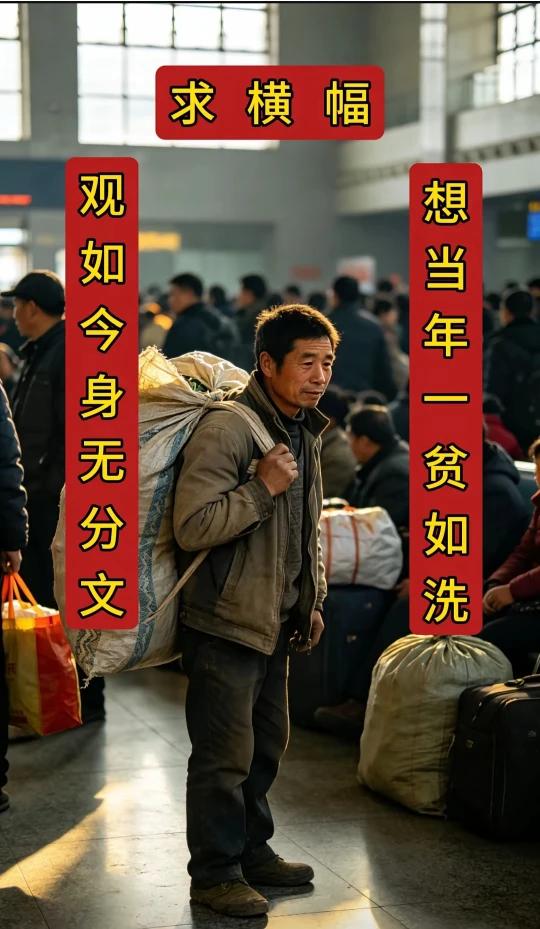 对联太难，至今没人能对出收尾横批，诚邀全网高手赐横幅
上联：想当年一贫如洗，
下