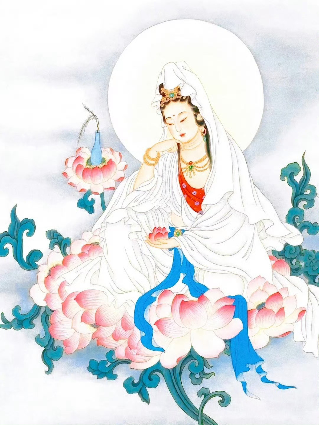 观音菩萨护佑，福气多多，贵人相助，财源滚滚！  