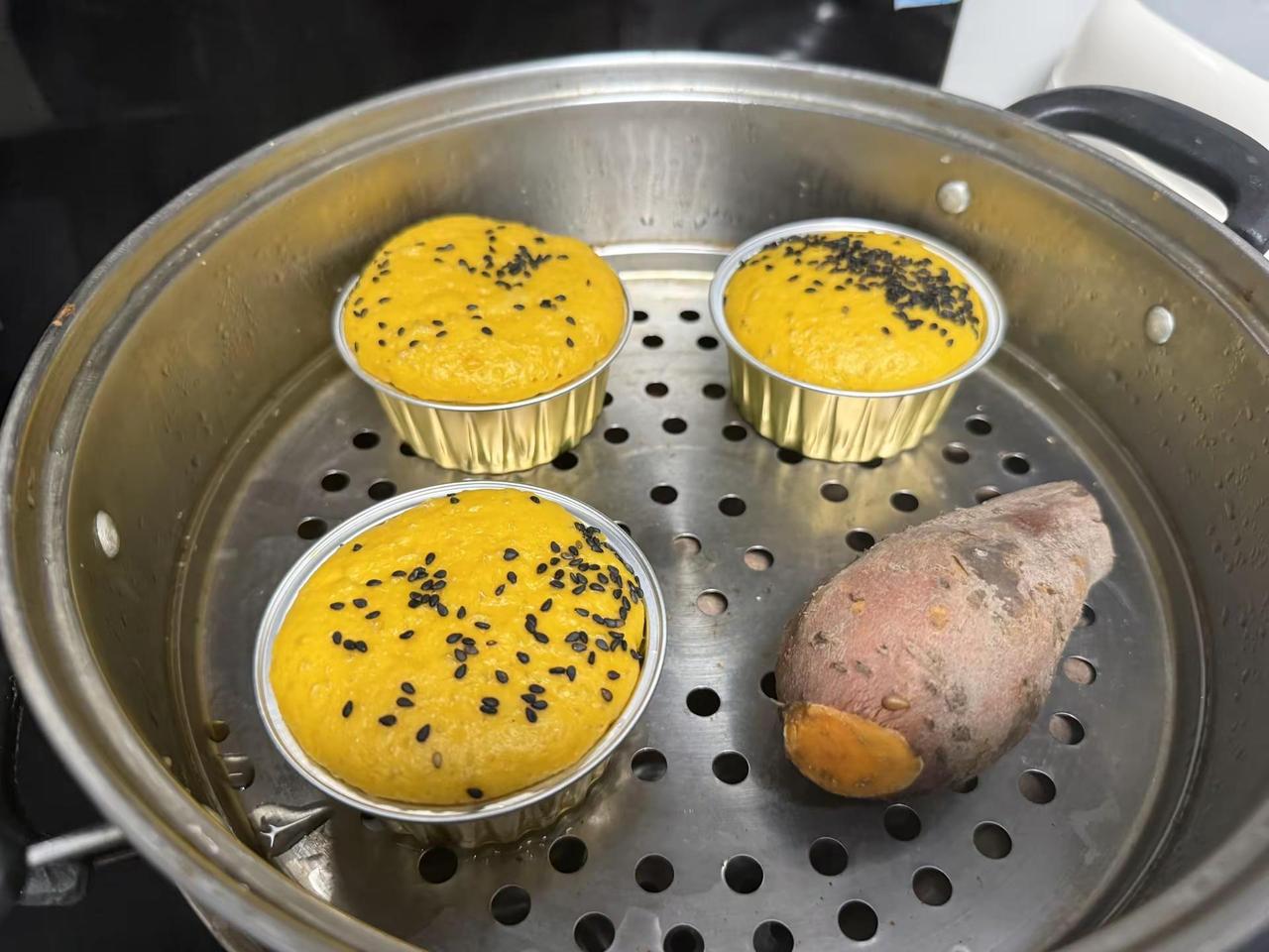 【🎃辅食又来啦啊】自制南瓜蒸糕 南瓜蒸糕 宝宝爱吃的发糕之一