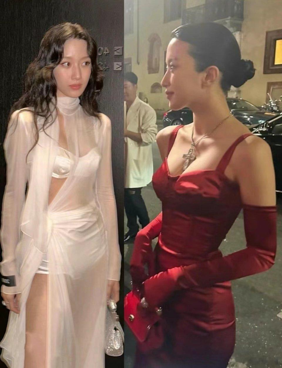 #文佳煐身材#姐几个不会没看过这组图吧？韩国女明星很少把红色穿成这个样子的，并且