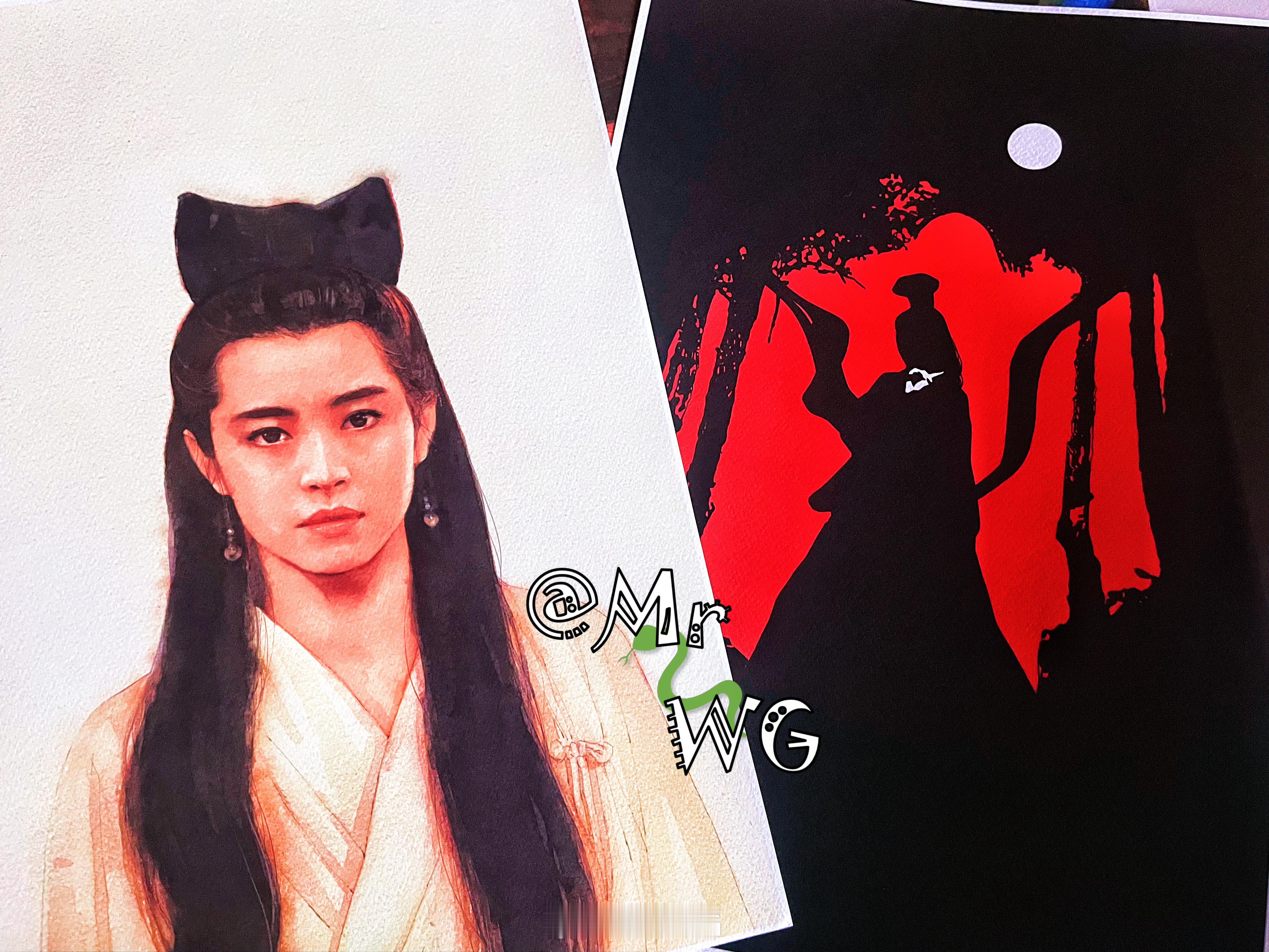 王祖贤周边 香港著名画家黄水斌【倩女幽魂】钢笔水彩画，卷二·王祖贤王祖贤 聂小倩