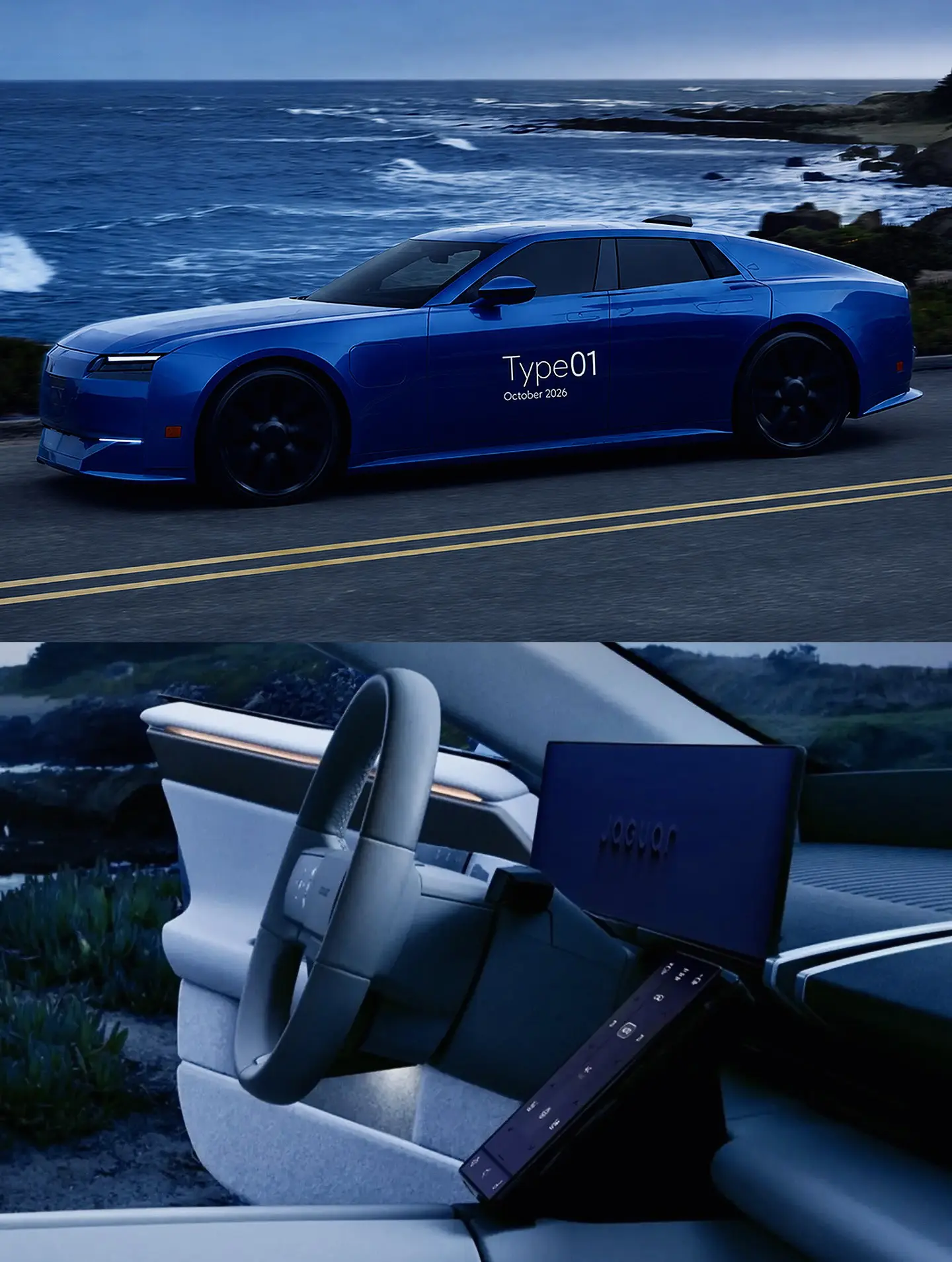 捷豹纯电四门GT，去除伪装实车。将于2026年10月，纽约发布。