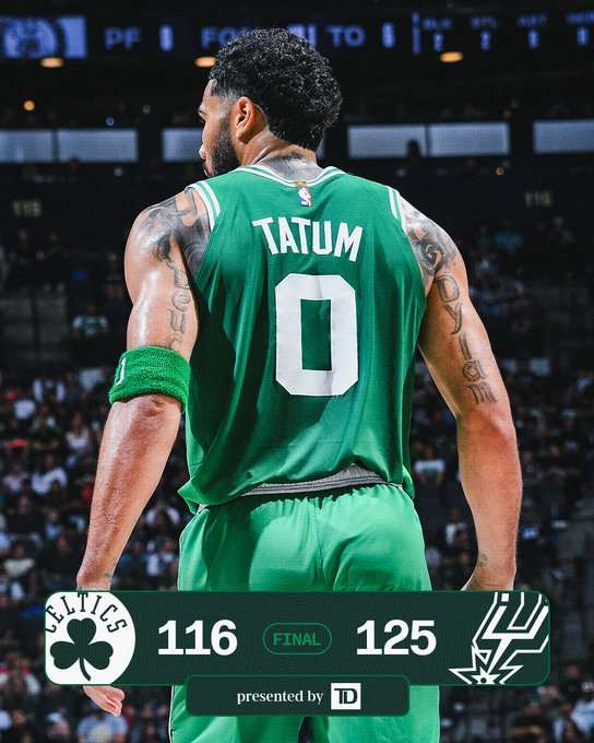 全场比赛结束，我们最终在客场116-125不敌马刺☘️怀特34分5篮板7助攻☘️