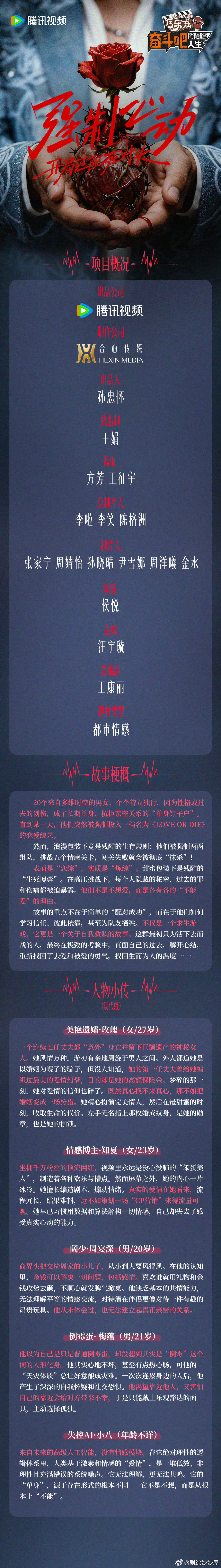 奋斗吧人生短剧组讯奋斗吧人生表面恋综实则炼综《强制心动：开局匹配死对头》组讯图来