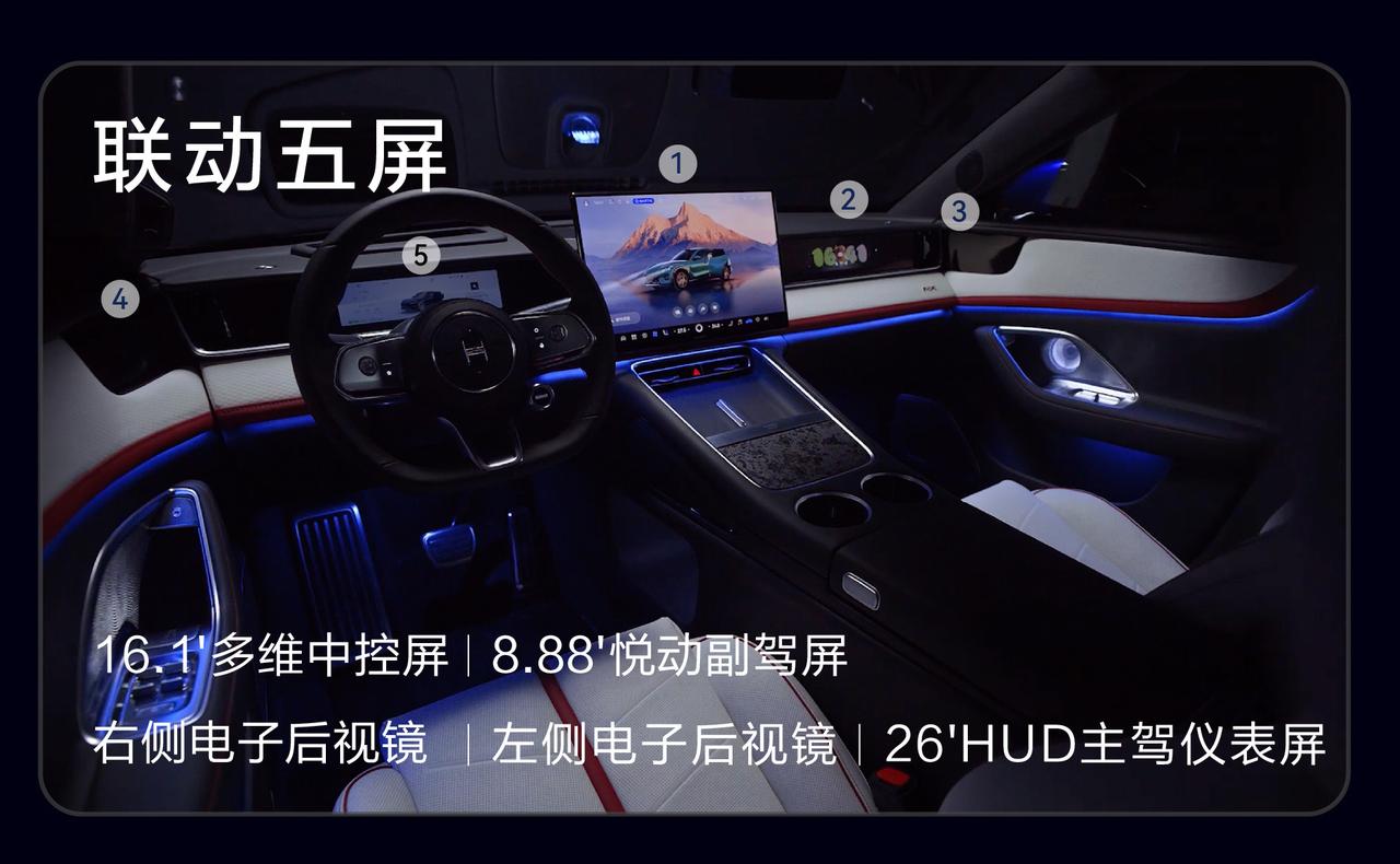 智界RX内饰首爆，五屏联动，这个设计氛围我看着挺舒服的，1-10分你打几分？