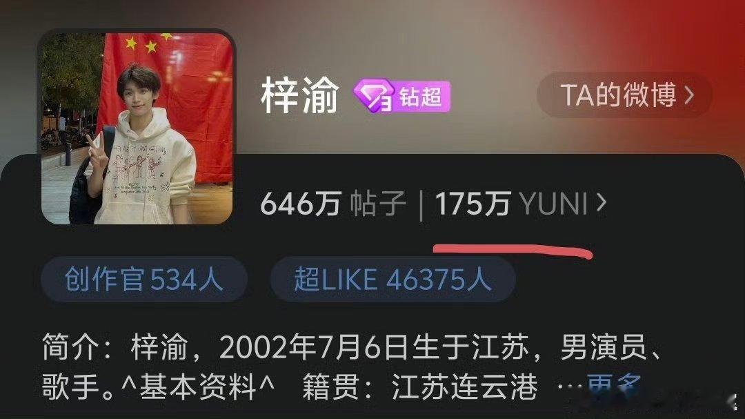 梓渝粉丝名“YUNI”，应援色“星渝色”！田栩宁粉丝名“柠檬水”，应援色“栩光金