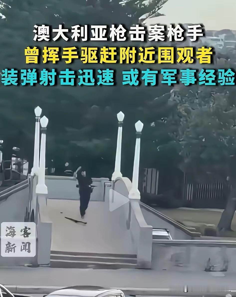 悉尼邦迪海滩枪击事件，仔细看现场视频发现，枪手之一纳维德·阿克拉姆曾向非目标人群