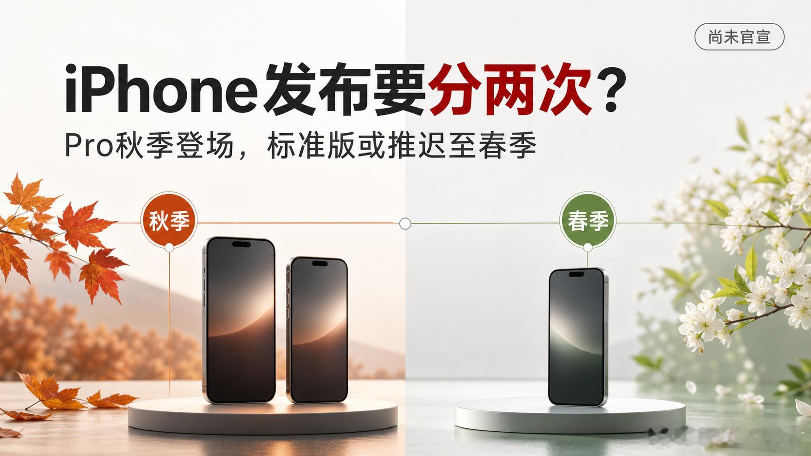 iPhone18系列发布节奏今年秋季的苹果发布会，可能真的等不到标准版iPhon