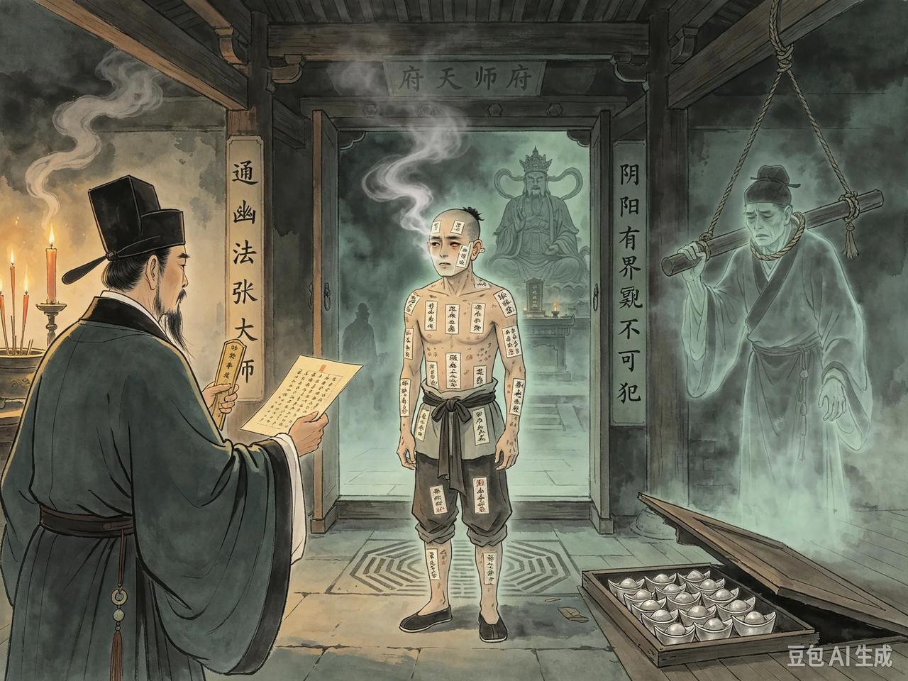 清朝时张天师有一种“通幽法”：遇到查不清的冤案疑事，可以派遣活人的生魂去往阴间，