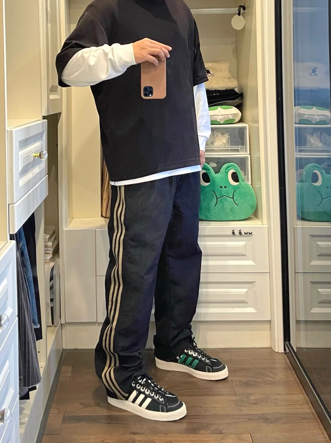 黑白叠穿｜直筒裤穿搭