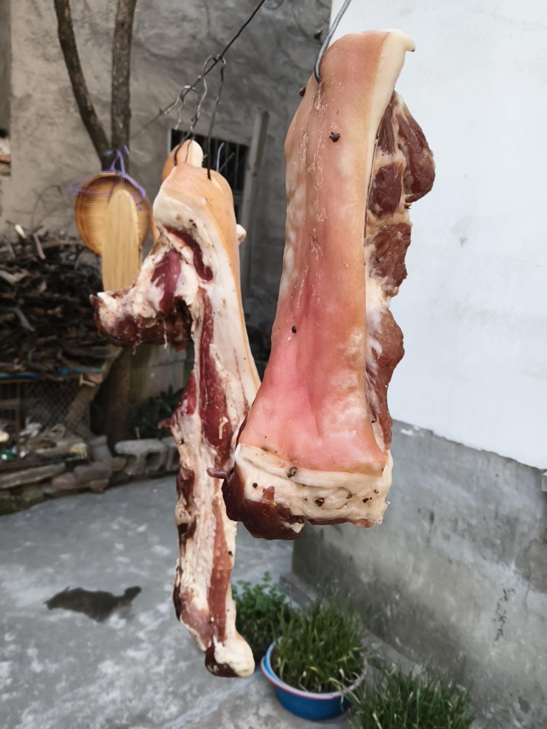 天南地北大拜年快过年了。腌了一点腊肉，现在风干风干更好吃。不过有点儿瘦了。再肥一