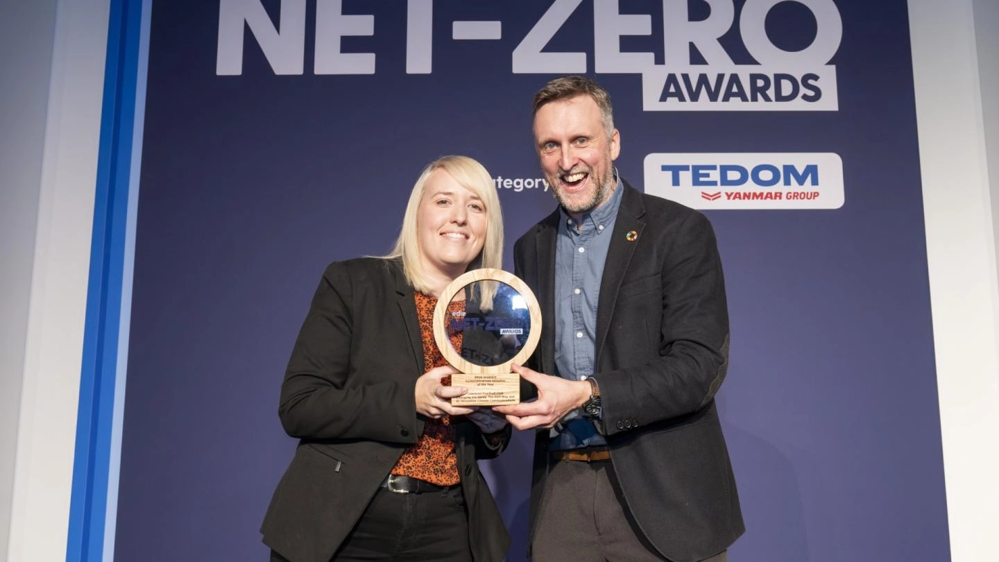 俱乐部公关团队在2025年 edie Net-Zero Awards 评选中，斩