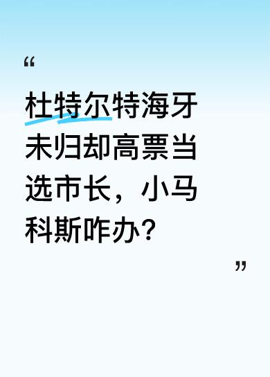 杜特尔特人还在海牙，就高票当选菲律宾达沃市市长，且得票数是对手八倍。这可让小马科
