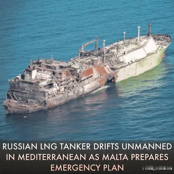 突发：受损俄罗斯液化天然气运输船漂向意大利，地中海危机升级；梅洛尼总理主持紧急峰