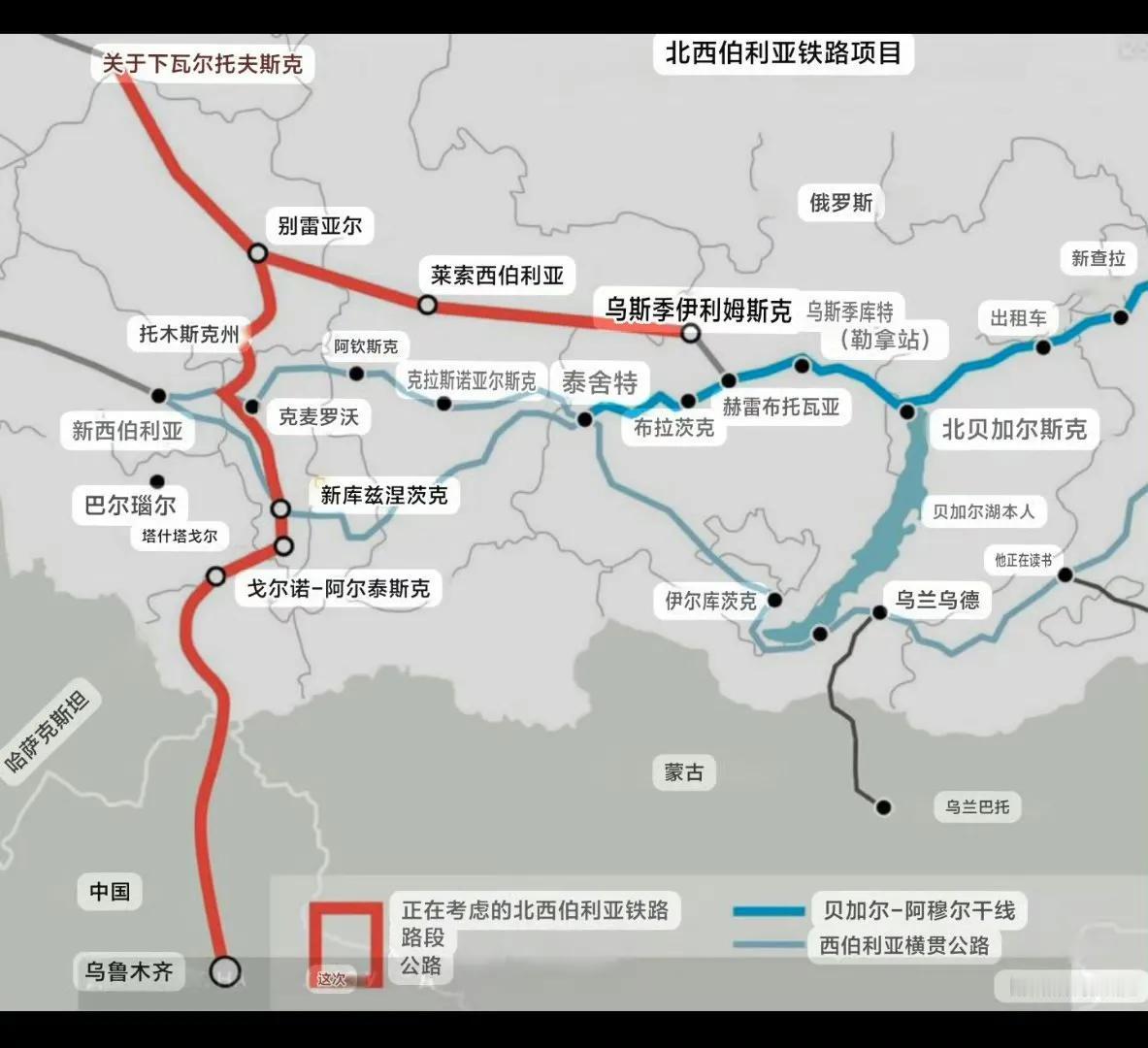 由于资金短缺，俄罗斯当局已放弃修建一条从西伯利亚到中国的新铁路。
北线铁路的建设