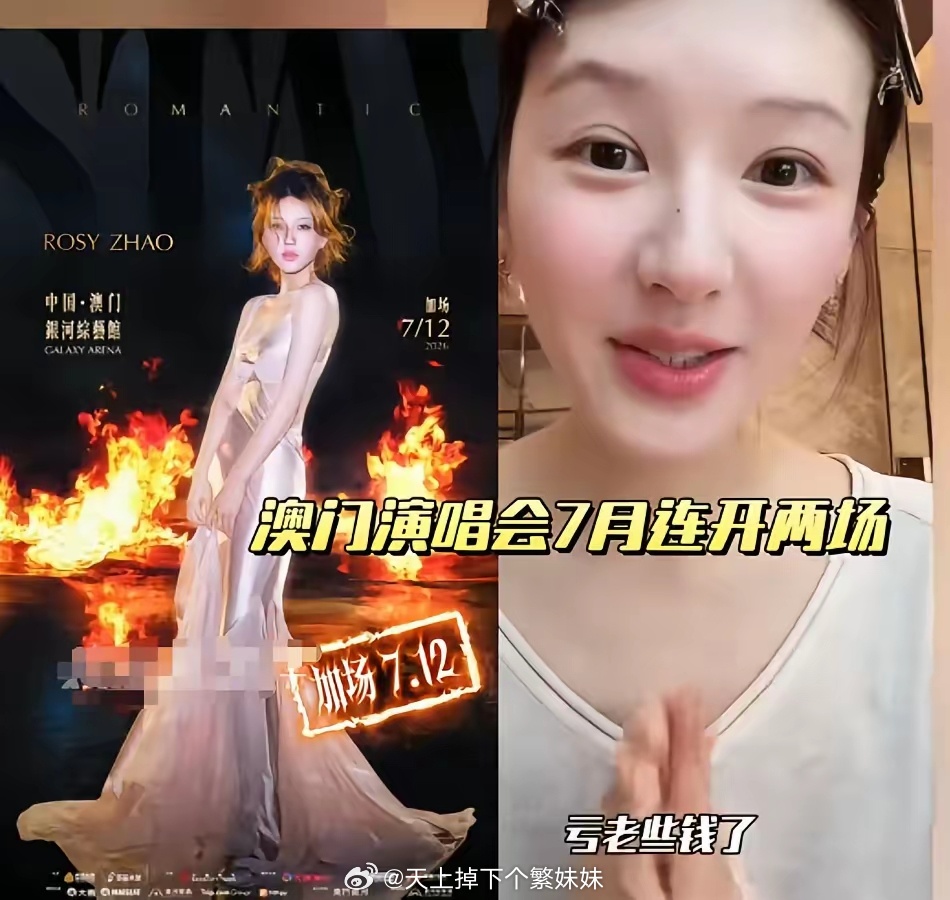 赵露思：开演唱会老亏钱了 