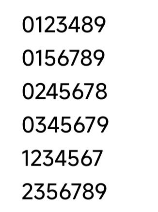 万能排列三7码。
你看中哪组？
我看0345679