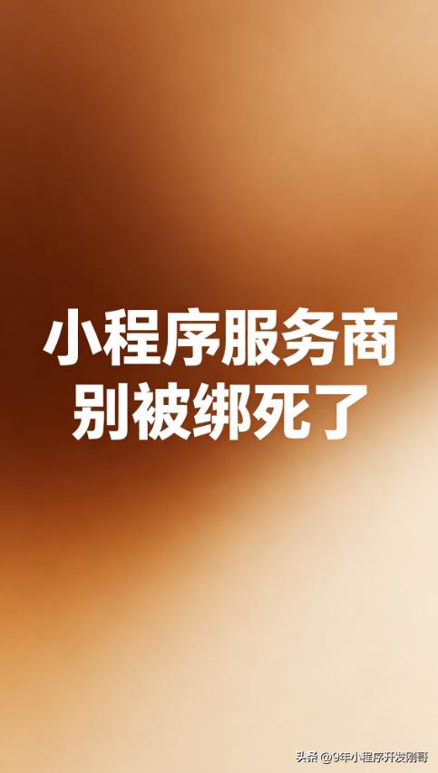 做这行见过最惨的客户，就是钱花了，开发公司跑路了，小程序直接废了。
去年有个做餐
