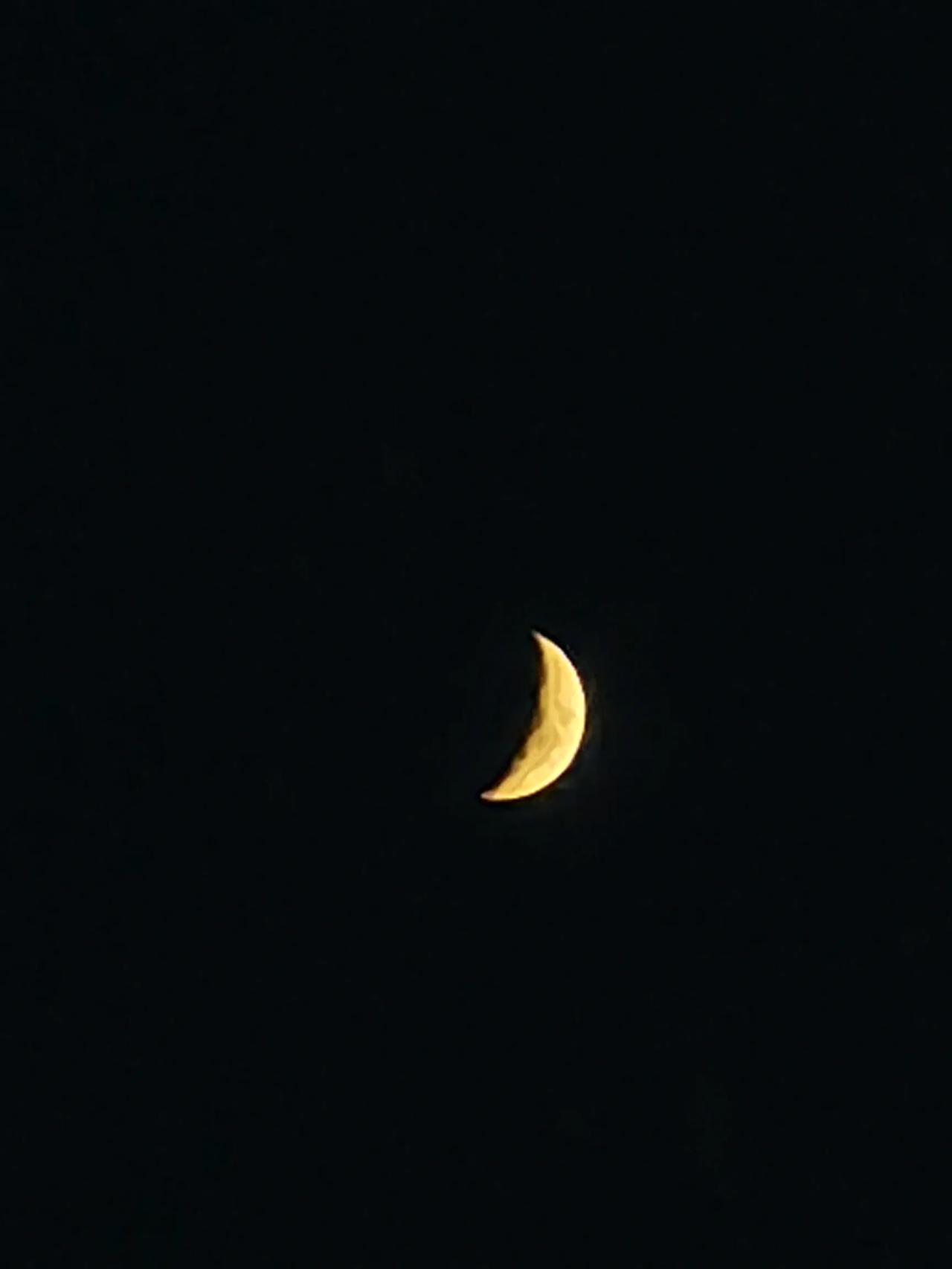 今晚的月亮🌙
第一张是我爱人手机拍摄的，第二、三张是我手机拍摄的，您觉得谁拍摄