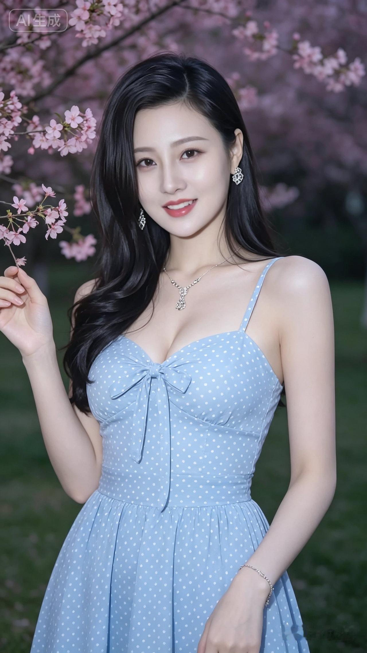 樱花树下，甜美少女，春日穿搭指南🌸💗