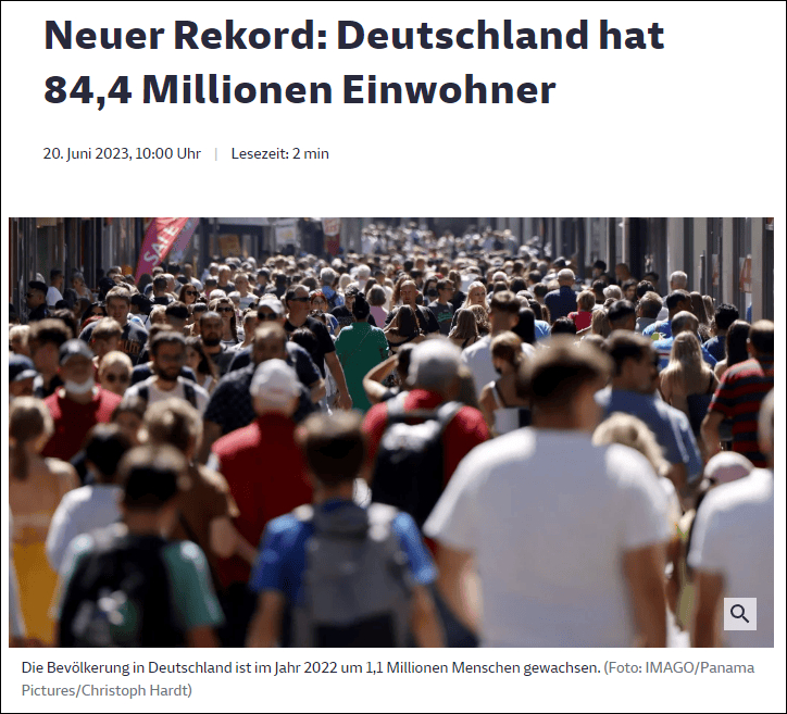 【乌克兰人暴增6倍！德国人口创统一以来最大年度增幅】#乌克兰人暴增致德国人口年度