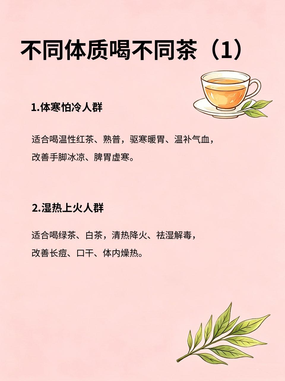 别再乱喝茶了，不同体质喝不同茶
喝茶是经典养生方式🍵，但不分体质乱喝茶❌，越喝