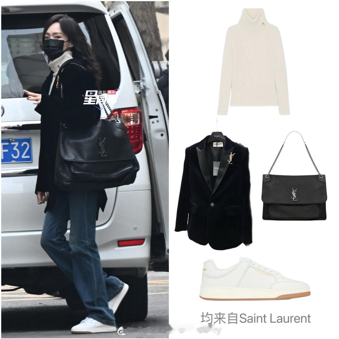 唐嫣春晚彩排私服解析，经典的黑白搭配简约大方！ ​​​