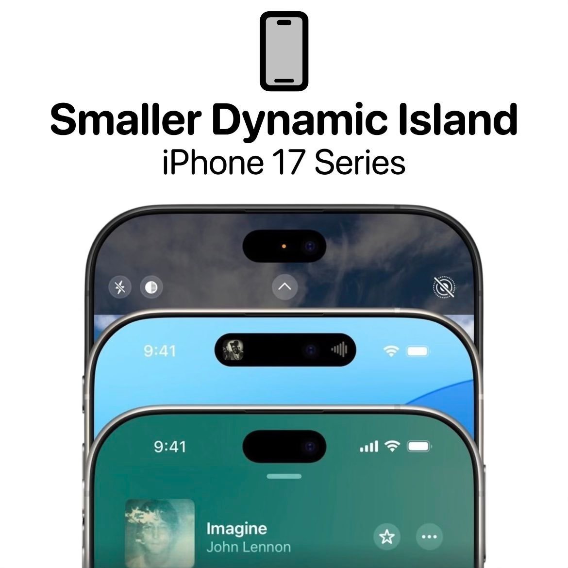 iPhone17Pro灵动岛或缩短25%这个非常棒！因为灵动鸟，就有多的内容可以