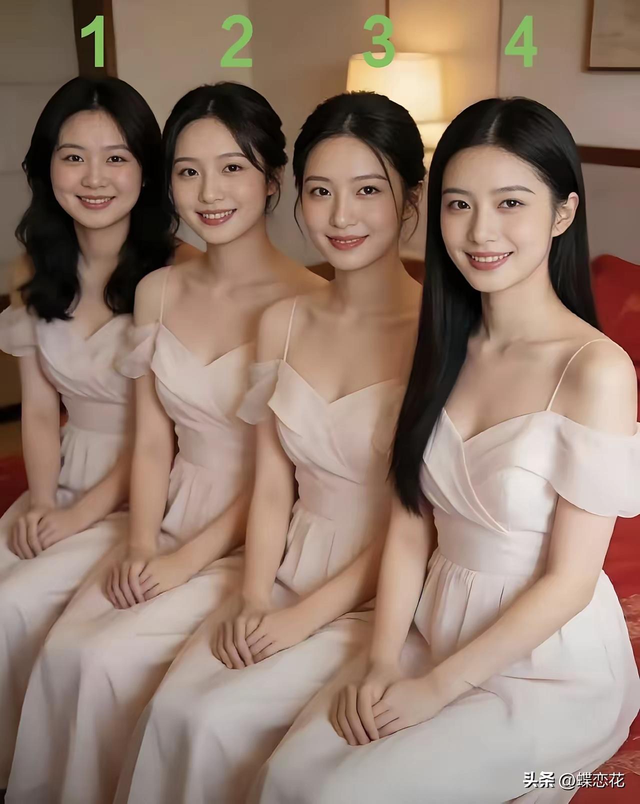 看这四个美女要求无疑不低，就是无论选哪个做老你婆，不可能不满足你们的心愿，关健在