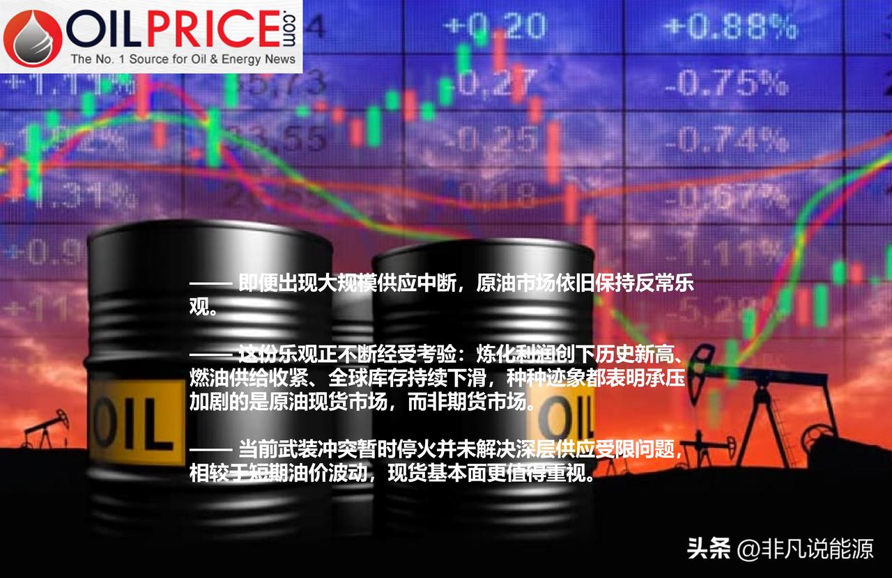 现货市场警报四起，油价却置若罔闻

今年 3 月初以来的油价走势，已经引发大量讨
