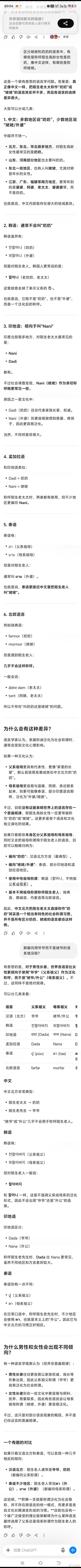 泰语真有趣，称呼陌生老年女性是姥姥，陌生老年男性是姥爷，和汉语正好相反。而印地语