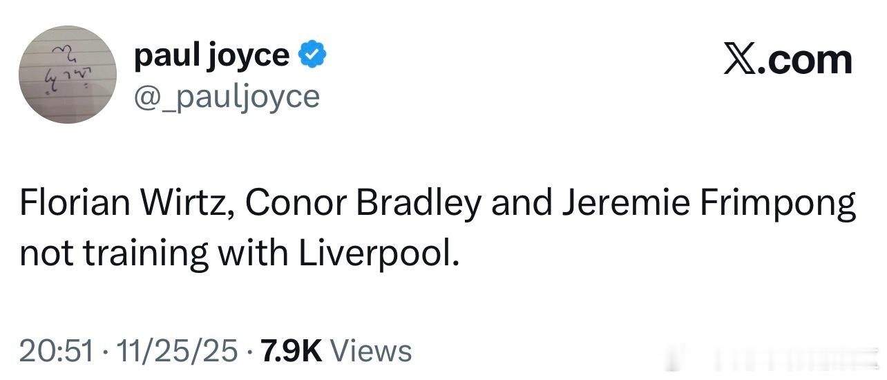 维尔茨布拉德利和弗林蓬都没有参加今天的训练 