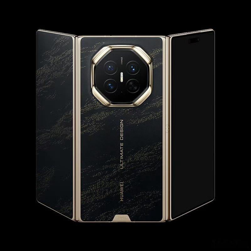 华为三折叠采用全新展翼形态华为新款三折叠Mate XT2发布，改变以往Z型折叠的