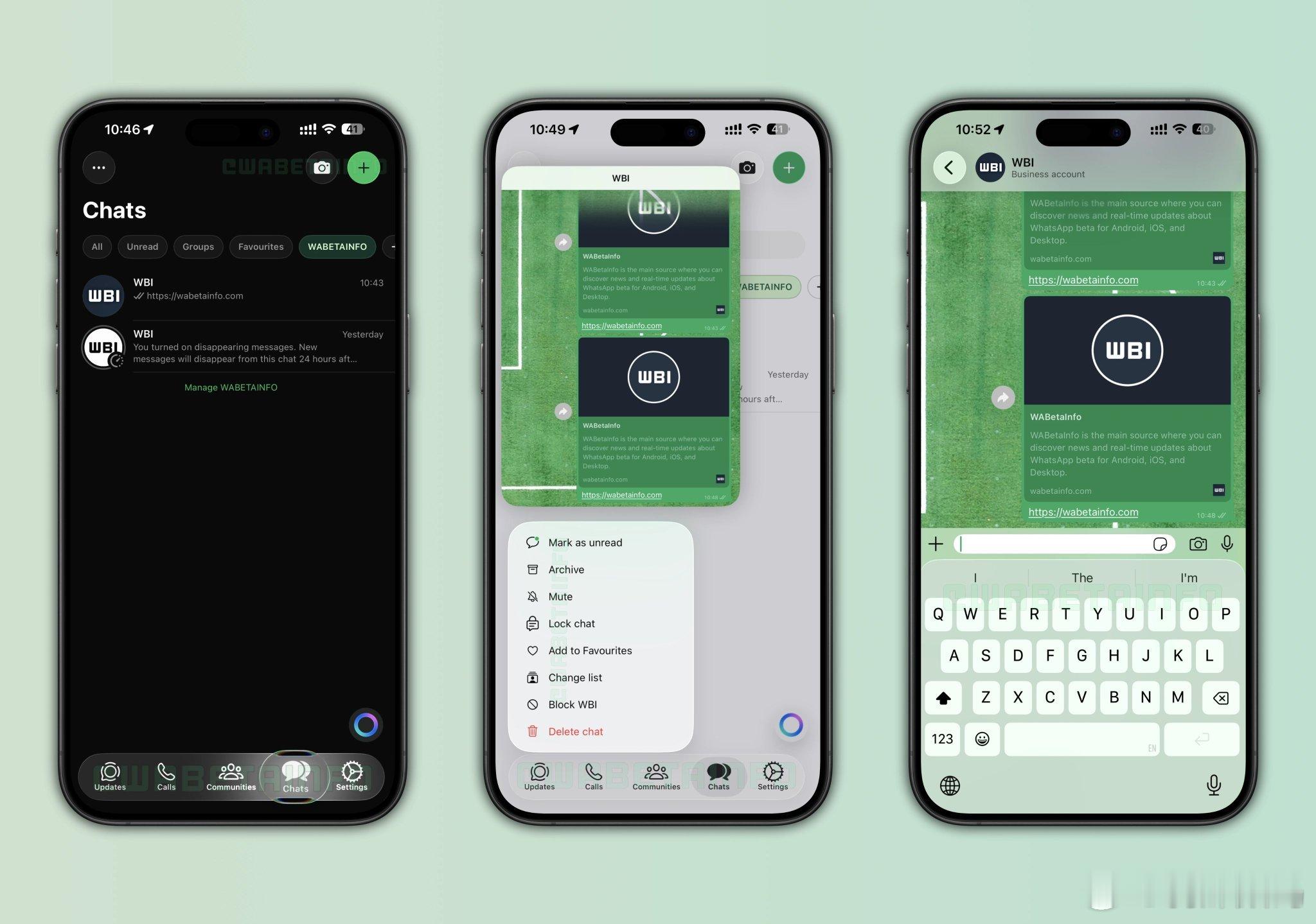WhatsApp 已经在最新 Beta 版中适配 iOS 26 的全新液态玻璃设