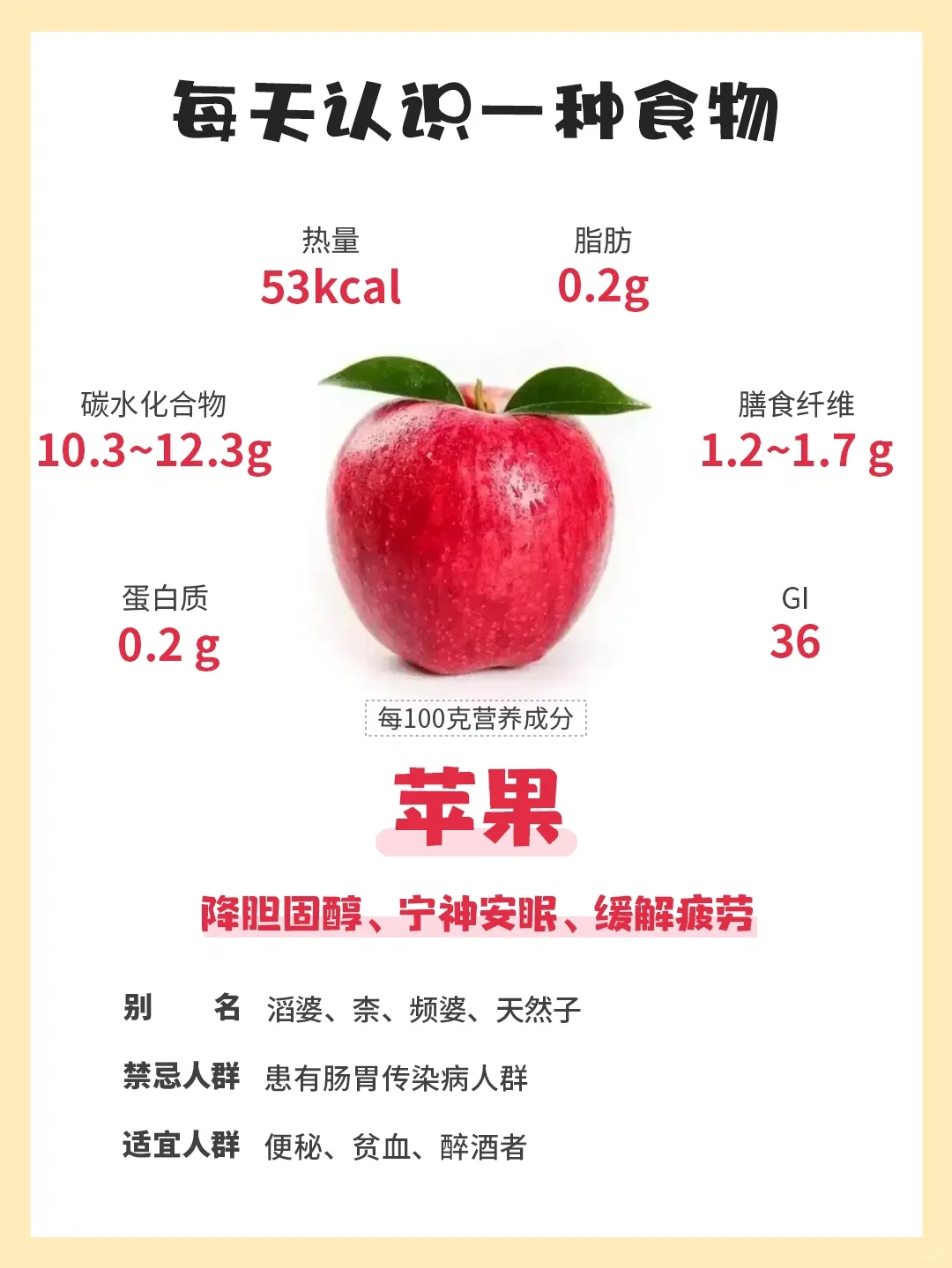 每天认识一种食物 | 苹果