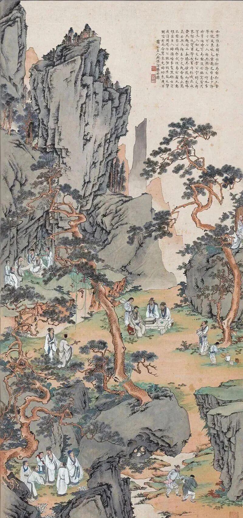 工笔山水人物画欣赏