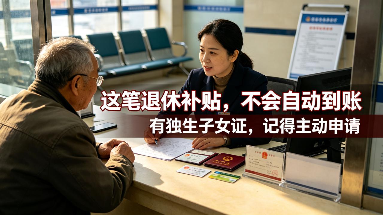 有独生子女证别忘申请！这笔退休补贴不会自动到账
不少独生子女父母以为，退休补贴会