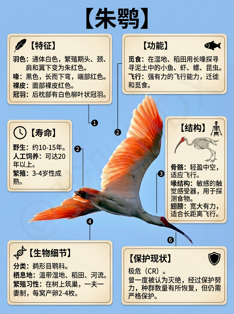 我AI的动物 “吉祥之鸟”朱鹮🦩它曾几近消失，在大家的悉心守护下，从“绝唱”到