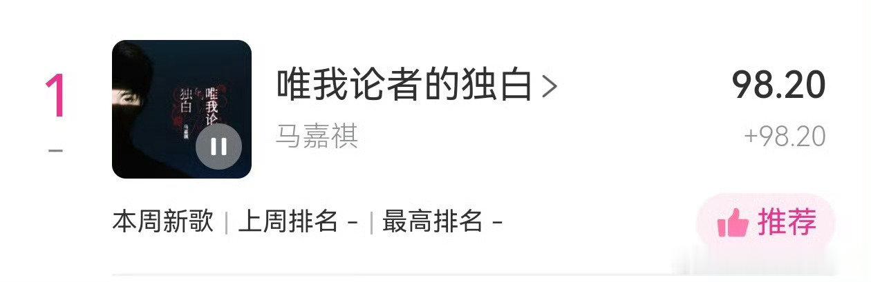 马嘉祺新歌发行一天十榜第一马嘉祺新歌《唯我论者的独白》霸榜了🔥开分98.2！上