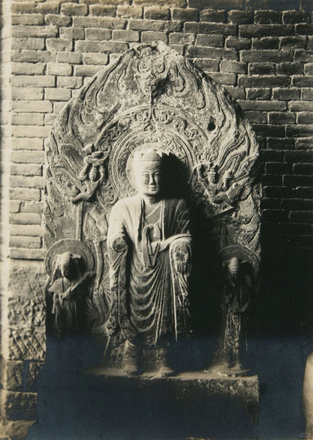 1937年山东老照片：齐鲁文化圣地佛像旧影