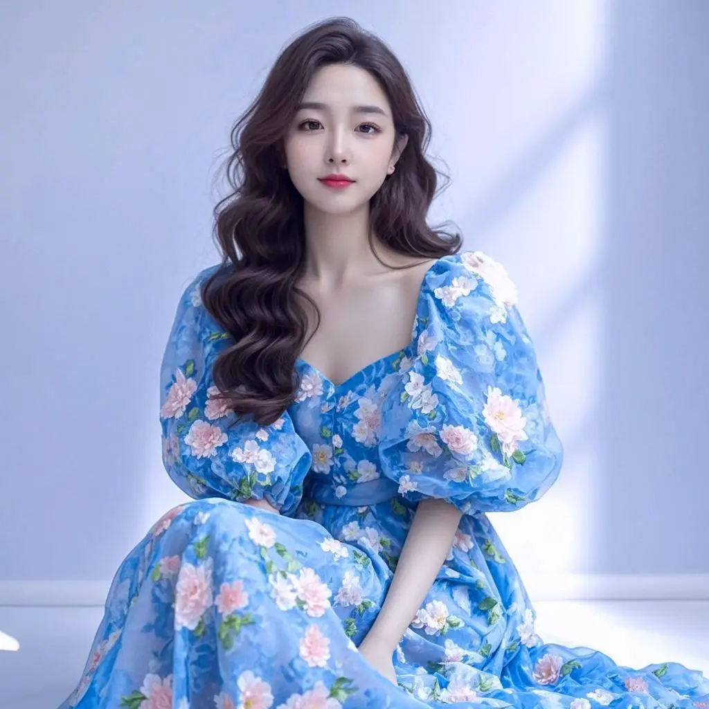 AI蓝花梦影 原创视频 ai 写真 原来ai可以这么美