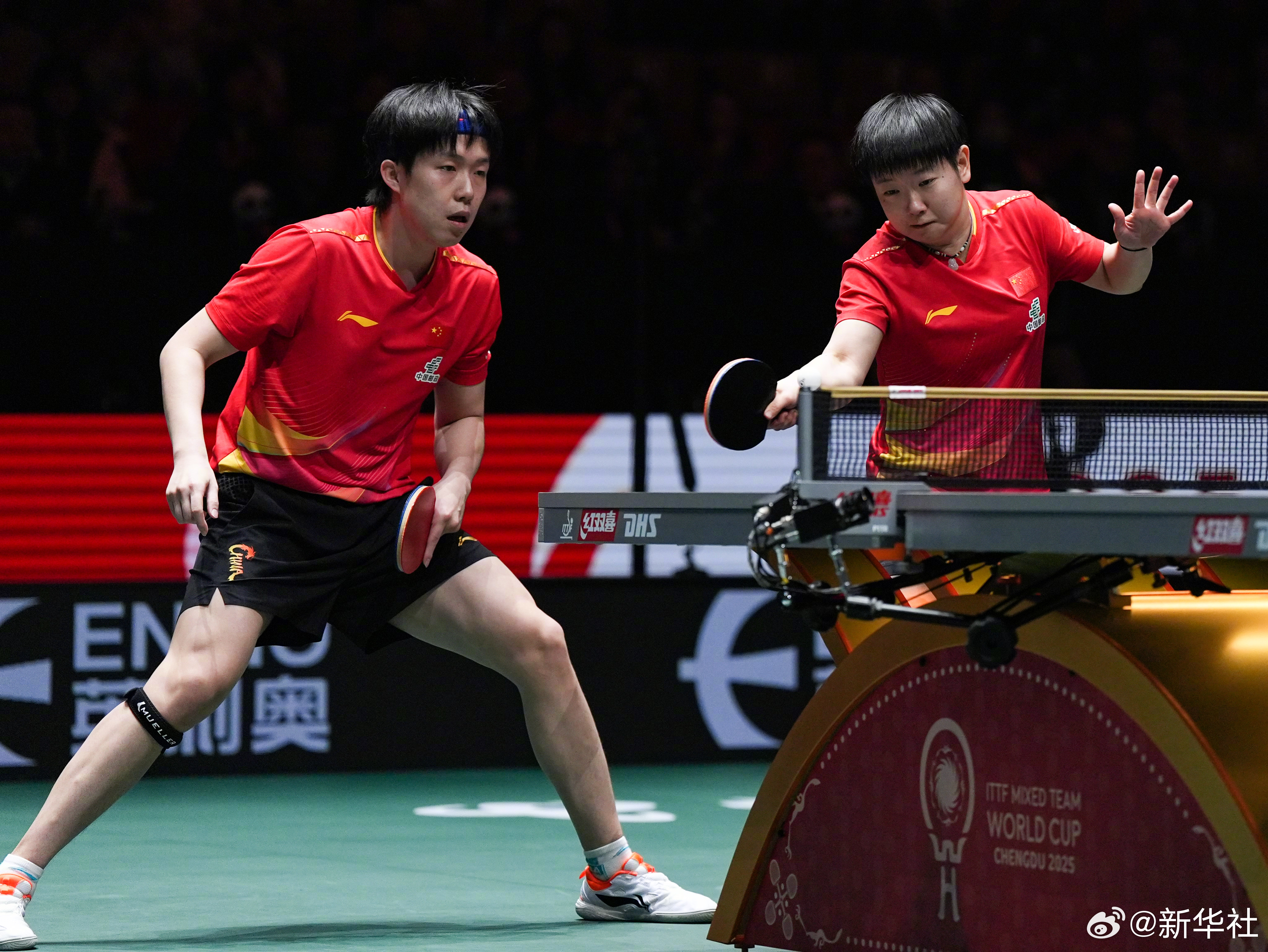 【转起！2025成都混团世界杯收官日，#一人一句给国乒加油#】#王楚钦孙颖莎对阵