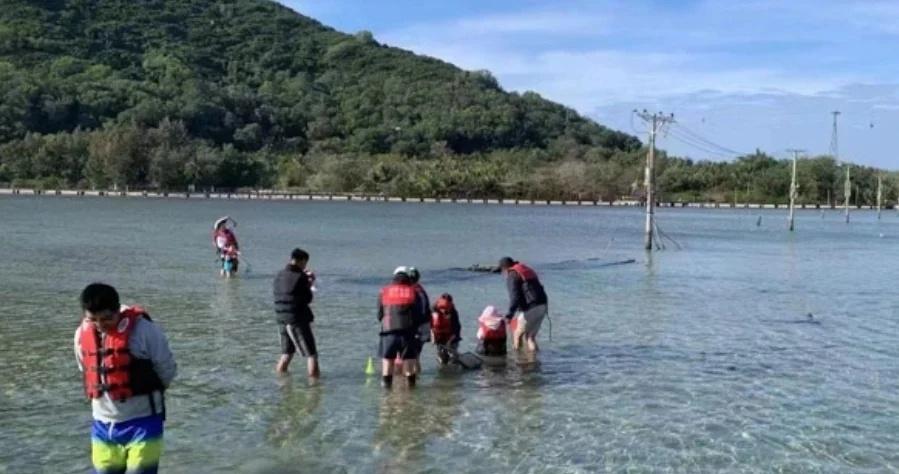 在陵水黎安海边的这段经历，让我真切感受到了什么叫危难时刻显担当！当时岸边的浪有一